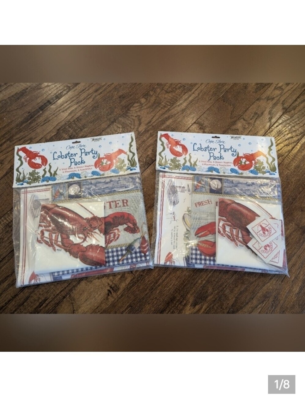 Lobster Crab Seafood Party Packs 2x 6 Bibs 6 Napkins 6 Placemats 6 Towelettes